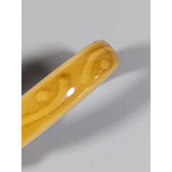 Brown White Glass Open Cuff Bangle Bracelet 6.5 inches - Picture 4 of 7